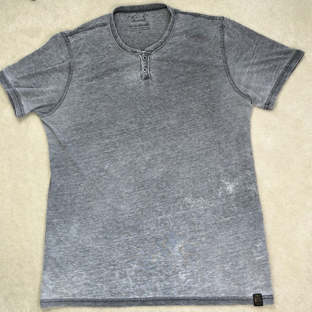 Lucky Brand TShirt Mens Med Short Sleeve Venice Burnout Lightweight Short Sleeve